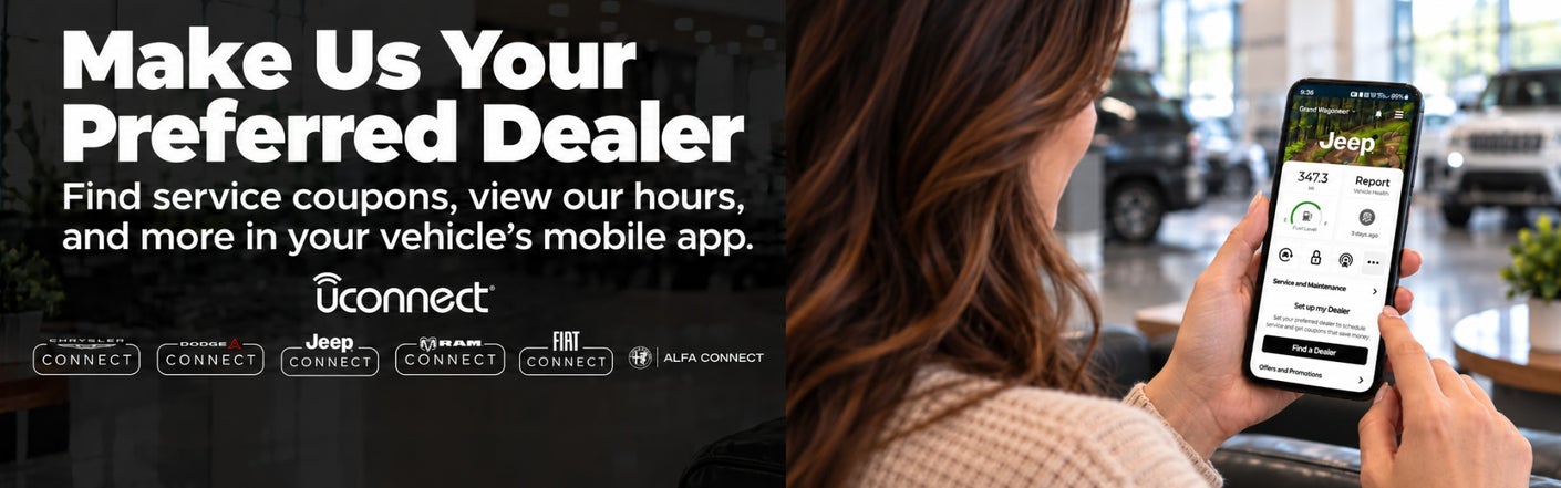 uconnect® make us your preferred dealer | Mayse Automotive CDJR in Aurora MO